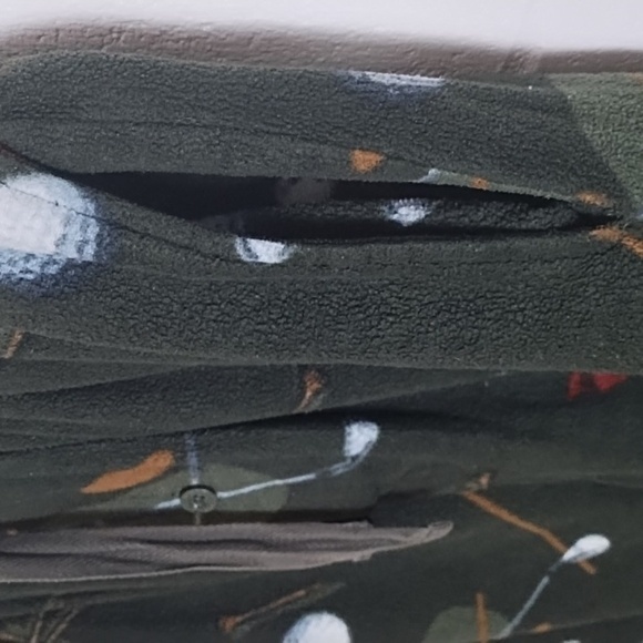 Men's Golf Print Fleece Lounge Sleep Pant Large Pockets 1 Button Fly - Picture 2 of 10